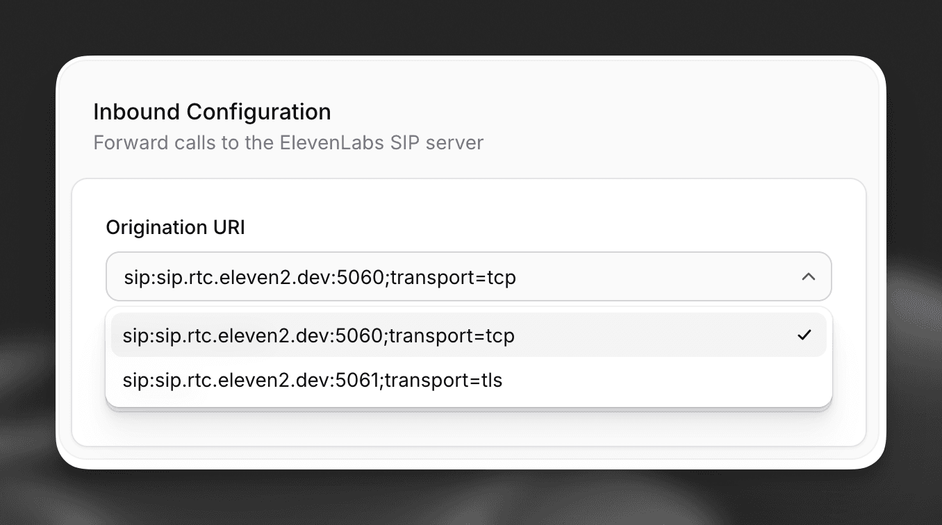 SIP trunking | ElevenLabs Documentation